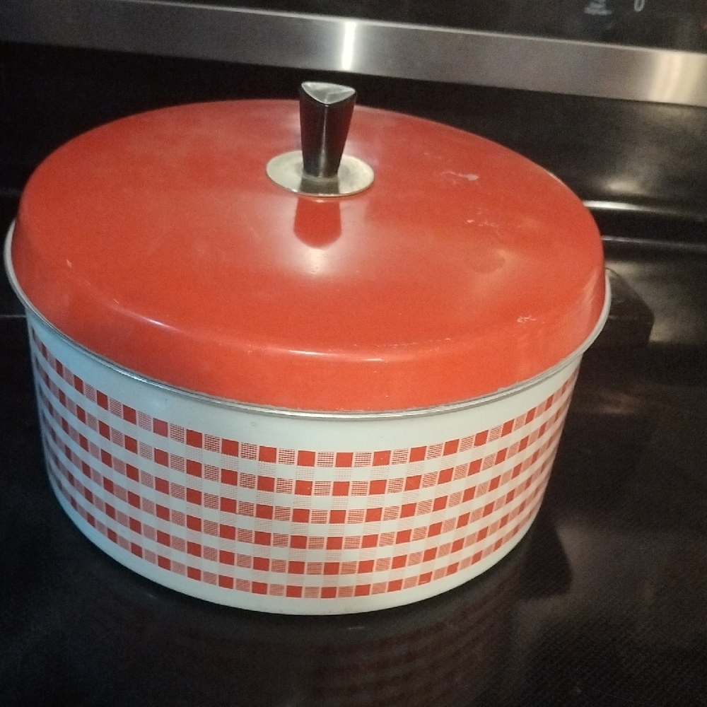 Green Gingham Stockpot With Lid 5 Qt.